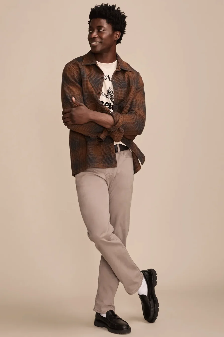Image of Lucky Brand 410 Athletic Sateen Stretch Jean - Men's Pants Denim Athletic Fit Jeans in Brushed Nickel