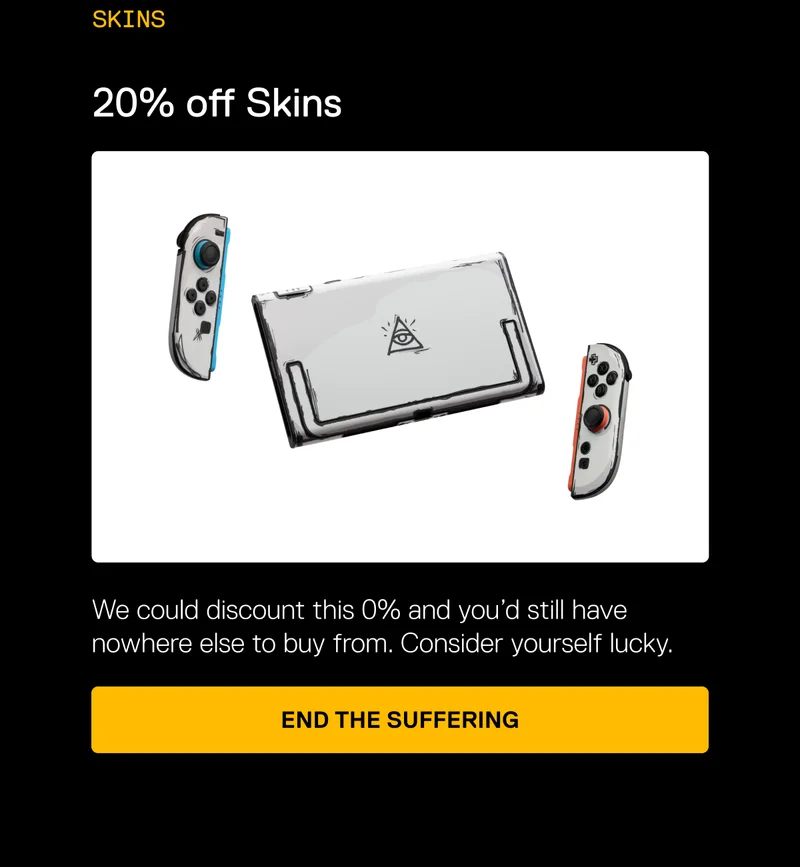 20% off Skins.