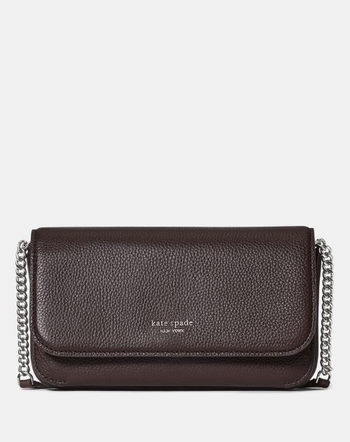 Ava Pebbled Leather Flap Chain Wallet