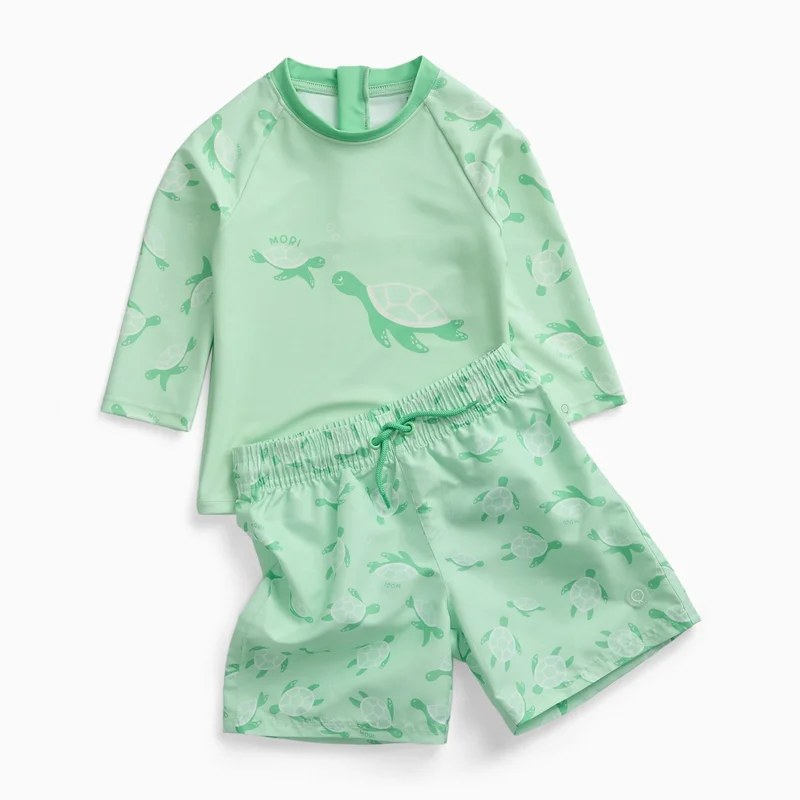 Image of Sea Turtle Rashguard & Swim Trunks