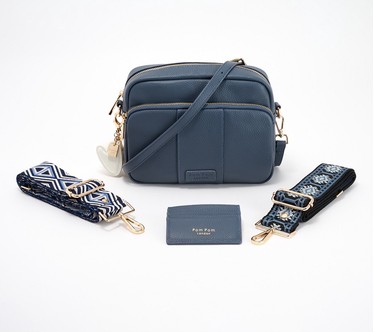 Pom Pom London Mayfair Plus Leather Crossbody Bag w/ Accessories