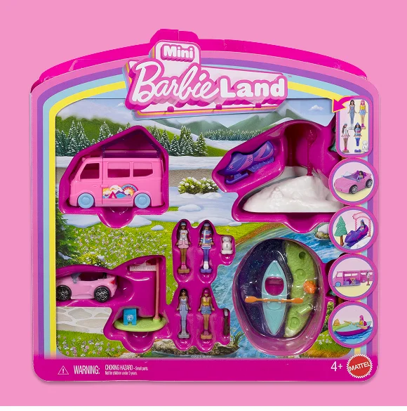 Mini BarbieLand 4-Pack Doll & Vehicle Set