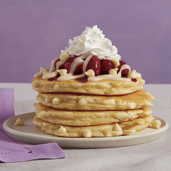 WHITE CHOCOLATE RASPBERRY PANCAKE OF THE MONTH