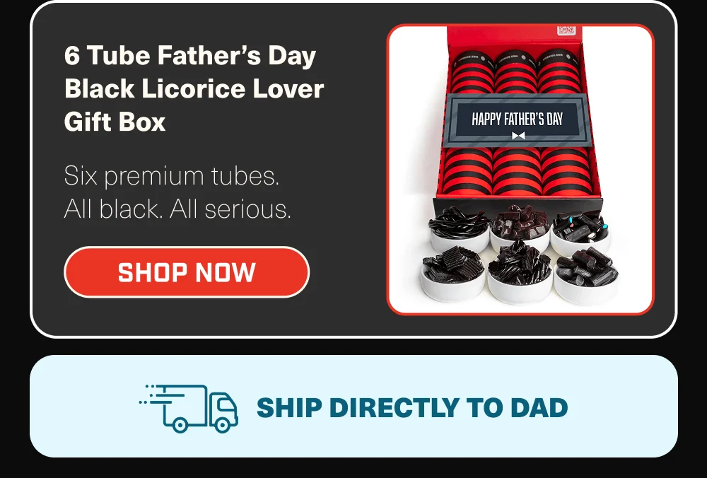 6 Tube Father’s Day Black Licorice Lover Gift Box
