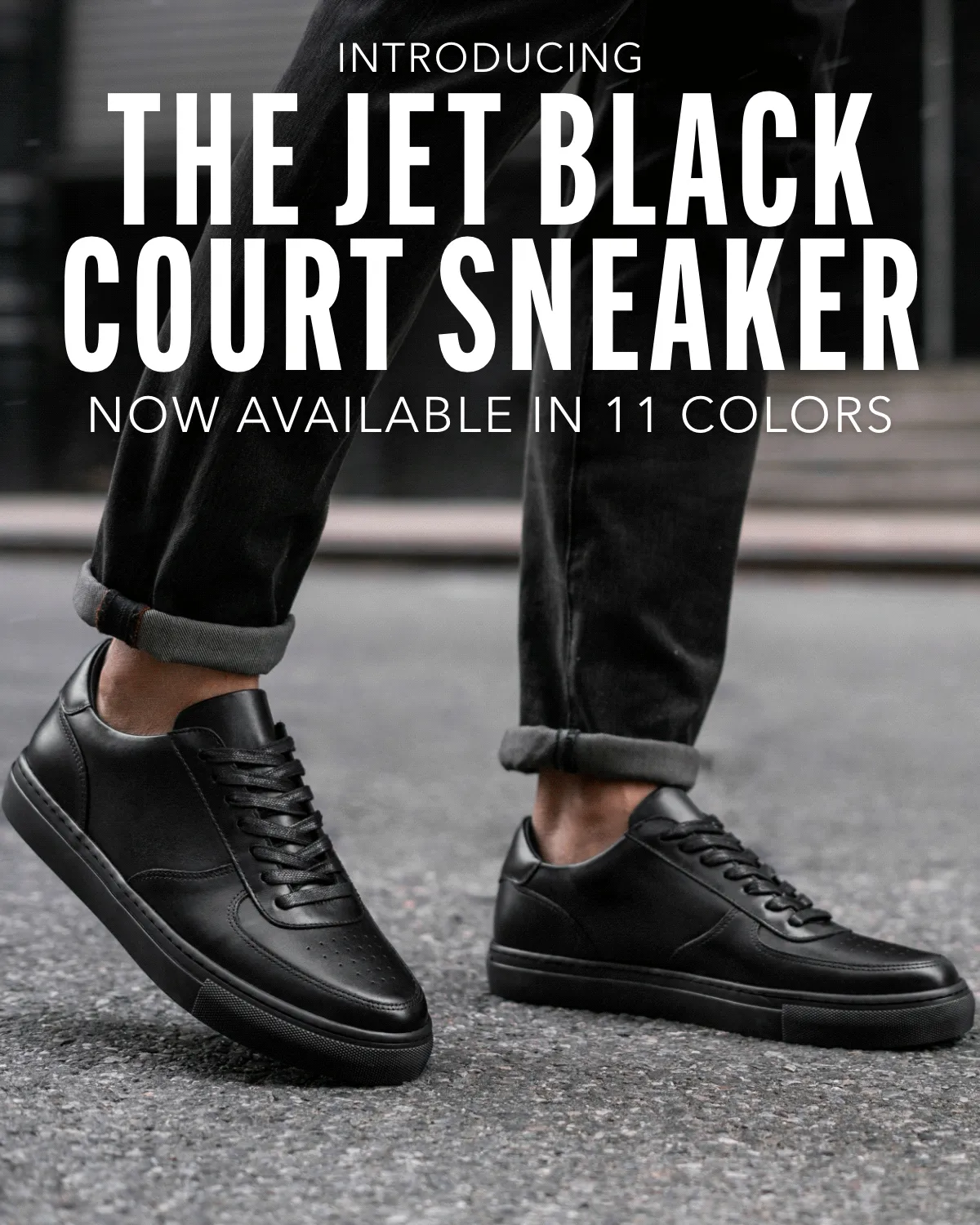 The Jet Black Court Sneaker