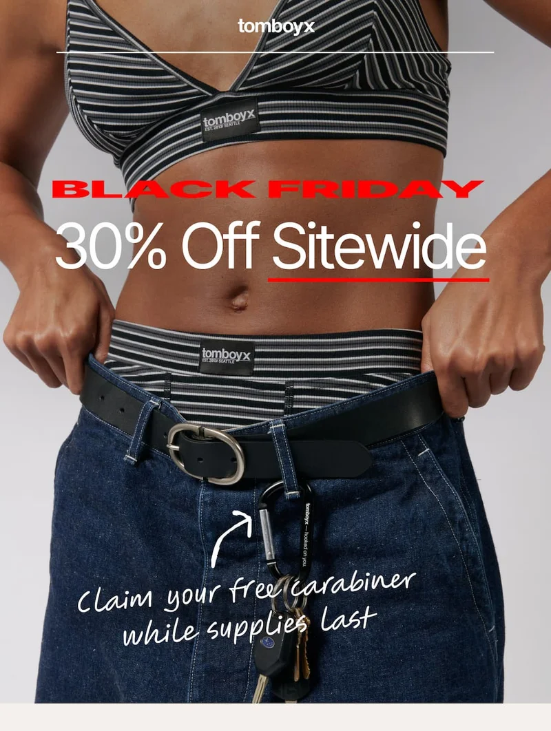 Black Friday 30% Off Sitewide + Free Carabiner