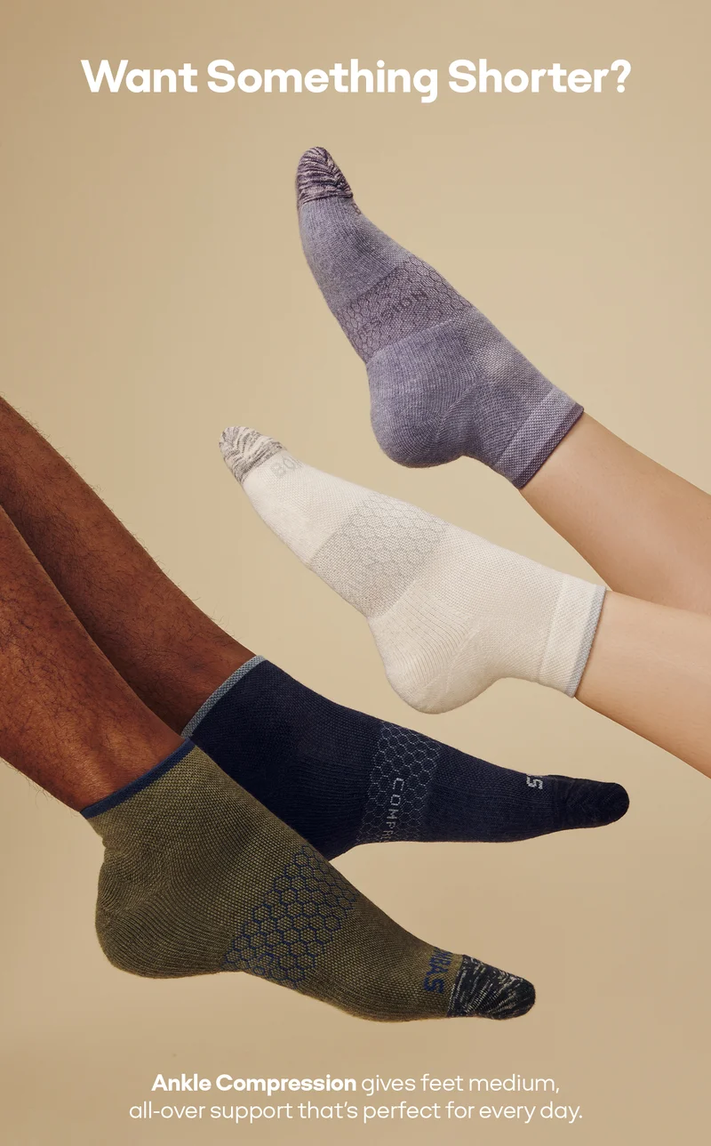 Want Something Shorter? | Ankle Compression gives feet medium, all-over support that's perfect for every day.