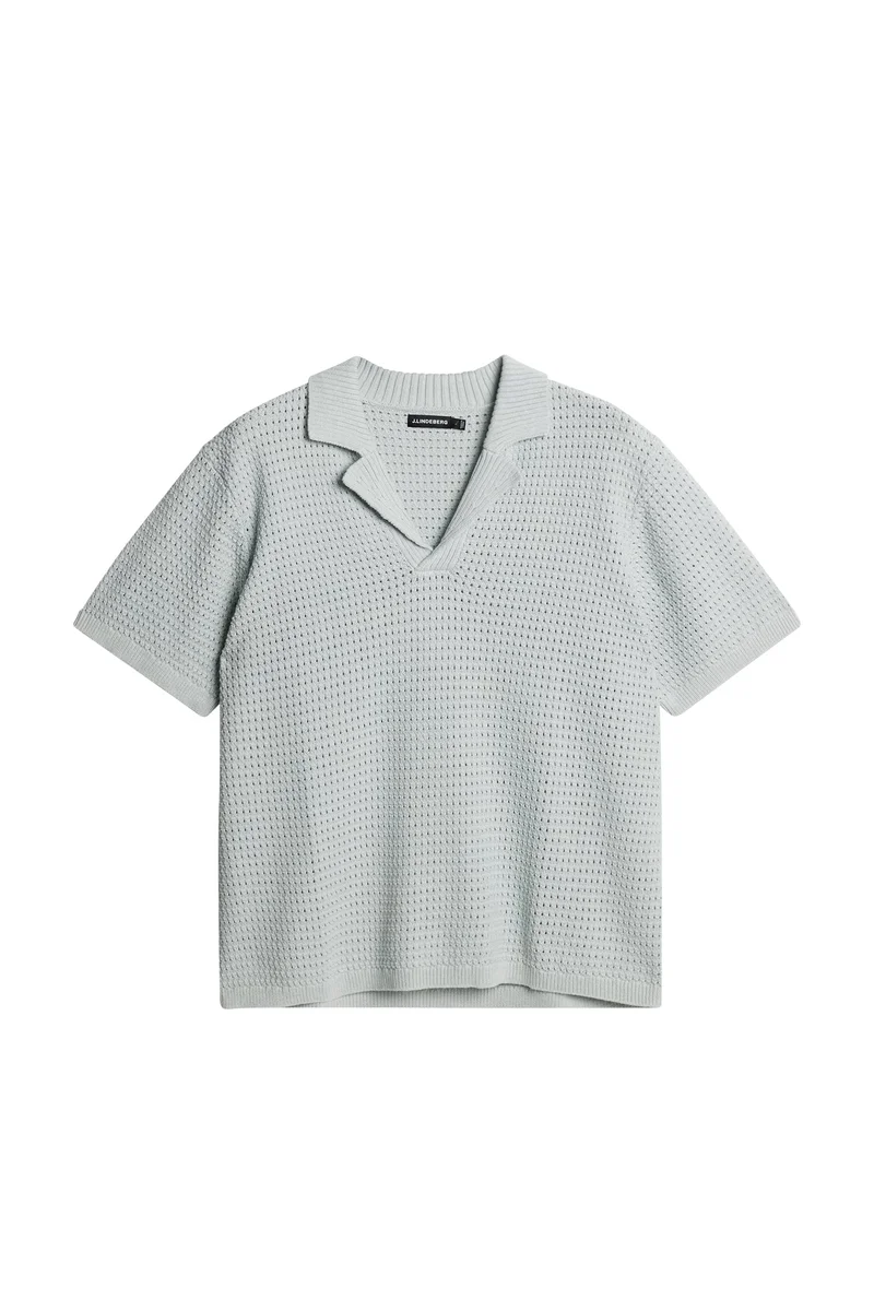 Image of Ethan Open Collar Knit Polo