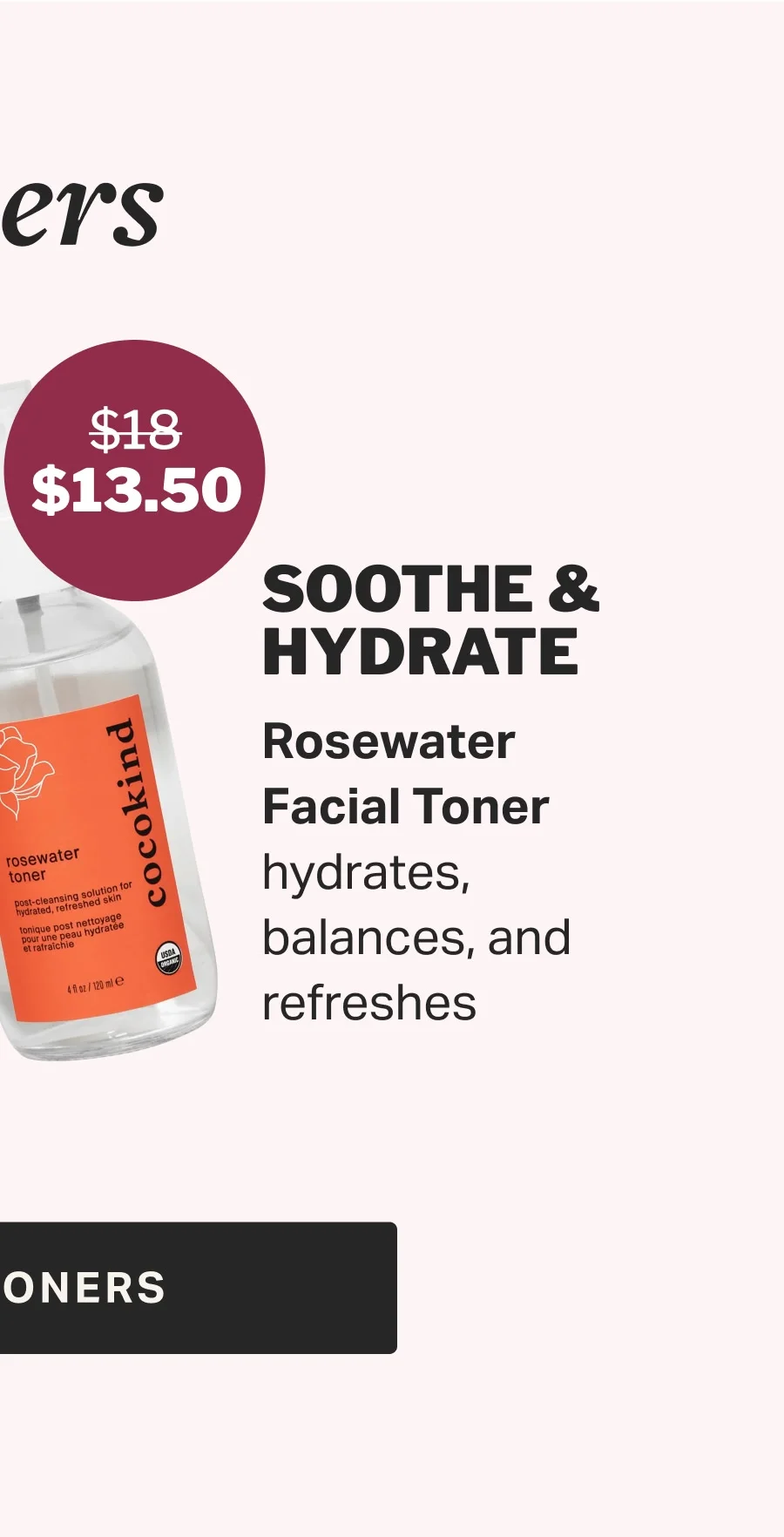 Rosewater Facial Toner hydrates, balances, and refreshes