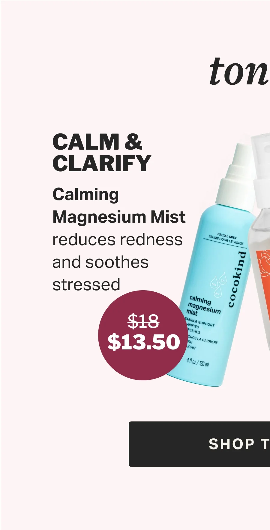 Calming Magnesium Mist reduces redness and soothes stressed