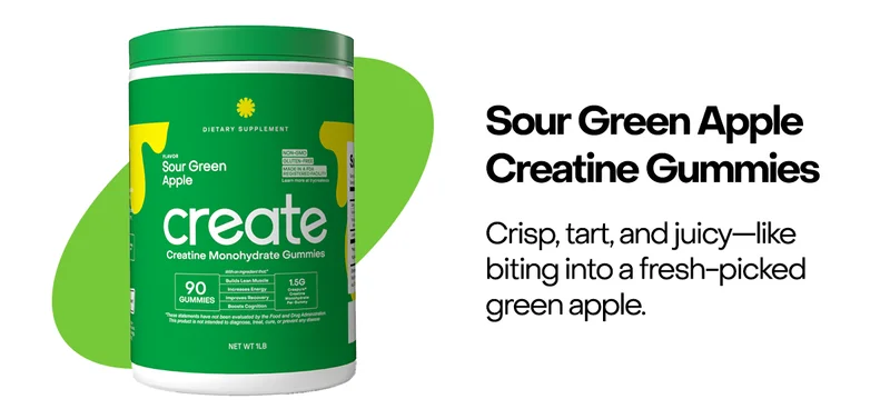 Sour Green Apple Creatine Gummies