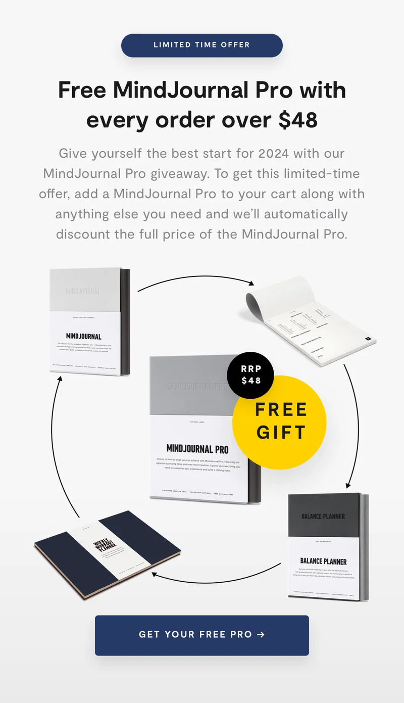 Free MindJournal Pro with every order over $48