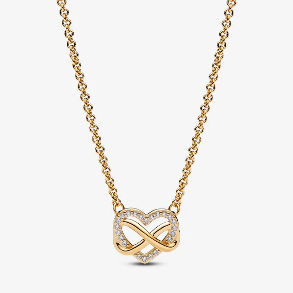Sparkling Infinity Heart Collier Necklace