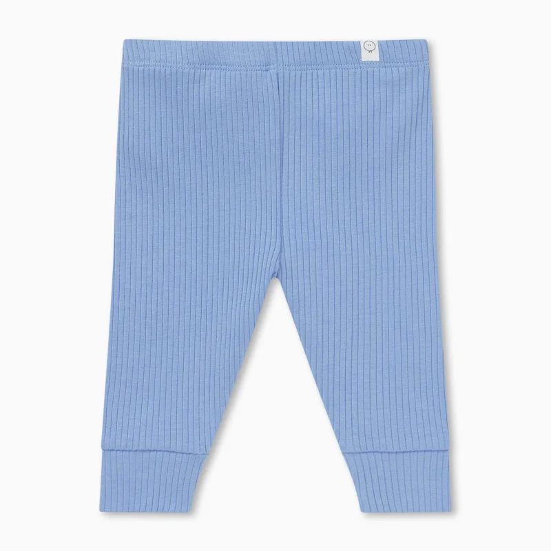 Image of Blue Ribbed Leggings