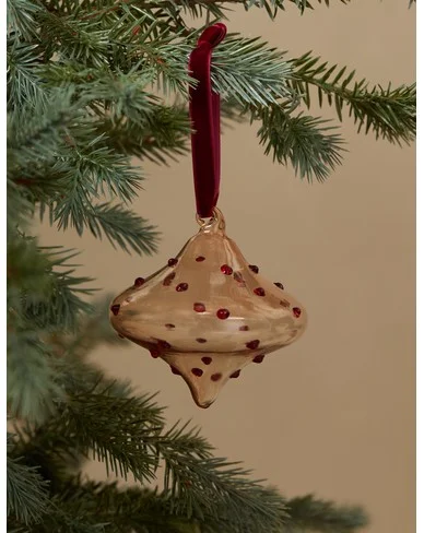 Milay Glass Ornament (set of 2)-Pink + Red / Bulb