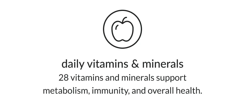 daily vitamins & minerals: 28 vitamins and minerals support metabolism, immunity, and overall health