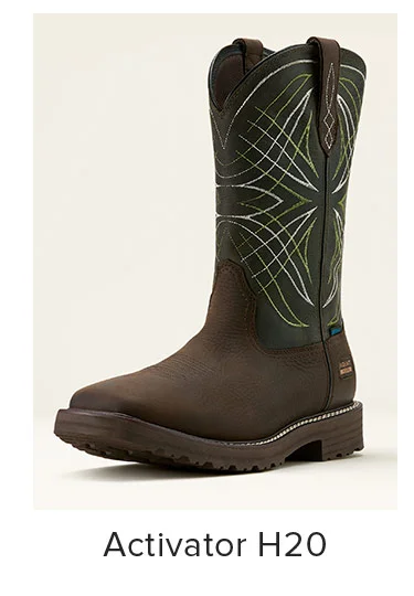 Activator Waterproof Work Boot in DARK BROWN|GREEN
