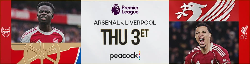 Arsenal v. Liverpool Thursday on Peacock