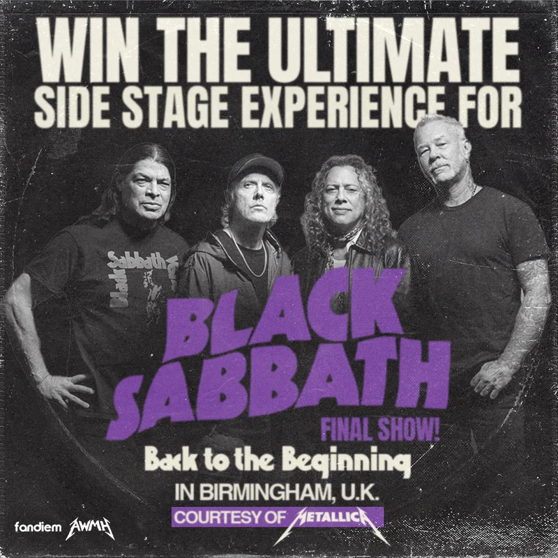 Win a Once-in-a-Lifetime Side Stage Experience to See Black Sabbath’s Farewell Show, Including Metallica Performance, in the U.K.