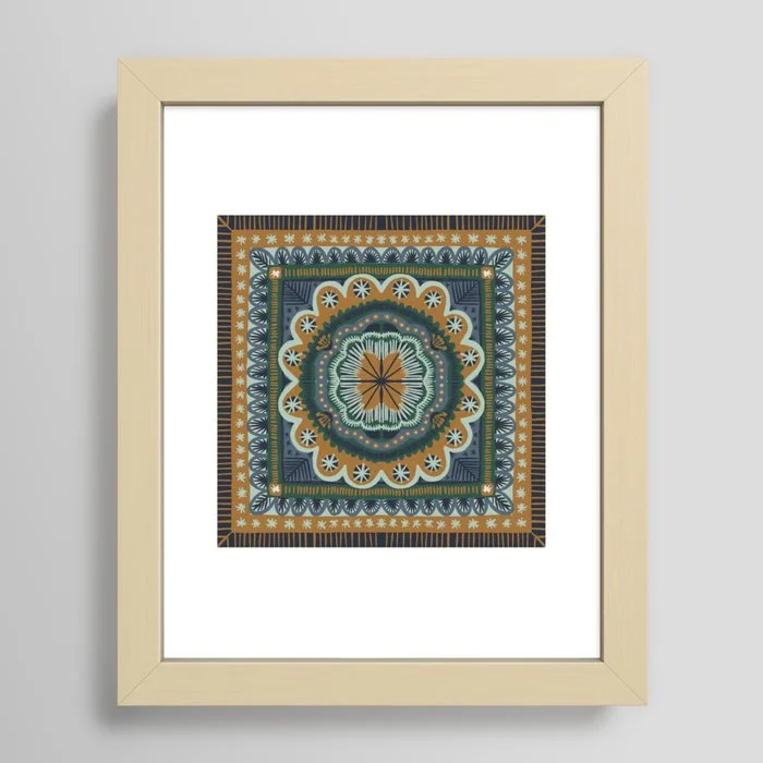 Winter Symmetric Pattern Framed Art Print Framed Art Print