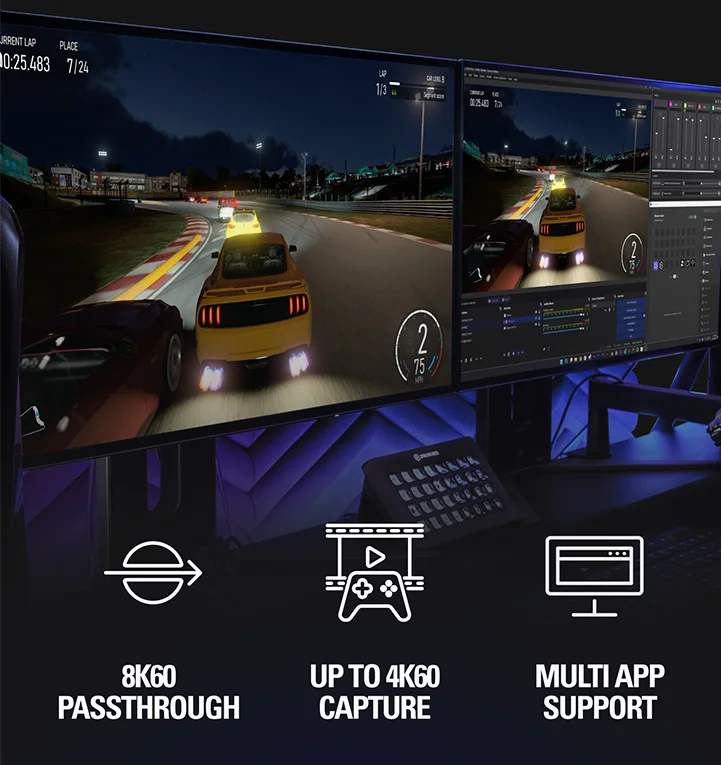 8K60 PASSTHROUGH. UP TO 4K60 CAPTURE. MULTI APP SUPPORT