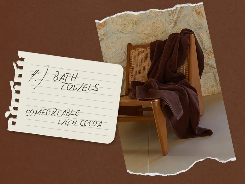 4.) Bath Towels — Comfortable in Cocoa