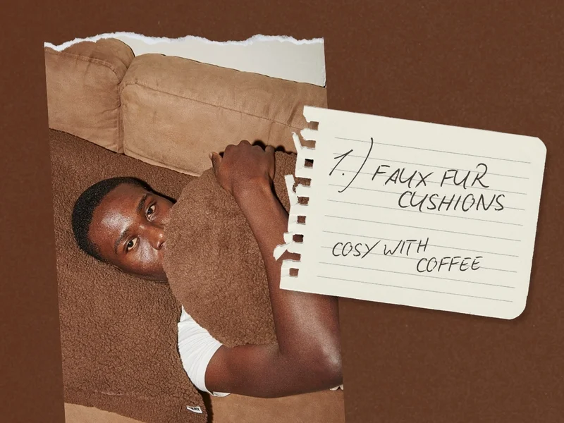 1.) Faux Fur Cushions — Cosy with Coffee