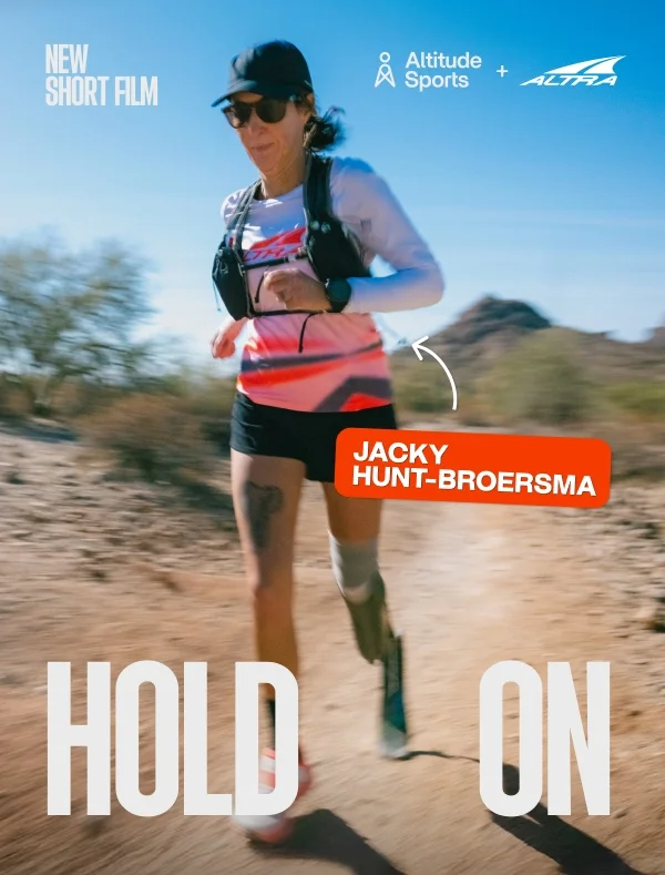 In partnership with Altra HOLD ON  With Jacky Hunt-Broersma
