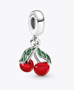 Asymmetrical Cherry Fruit Dangle Charm