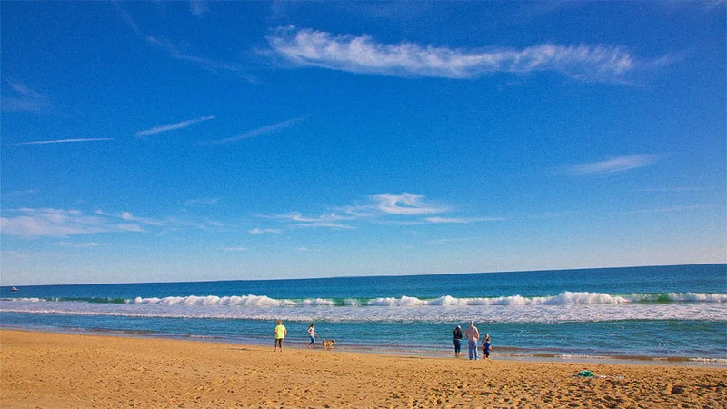 Image description: People at Misquamicut State Beach, Westerly, Rhode Island