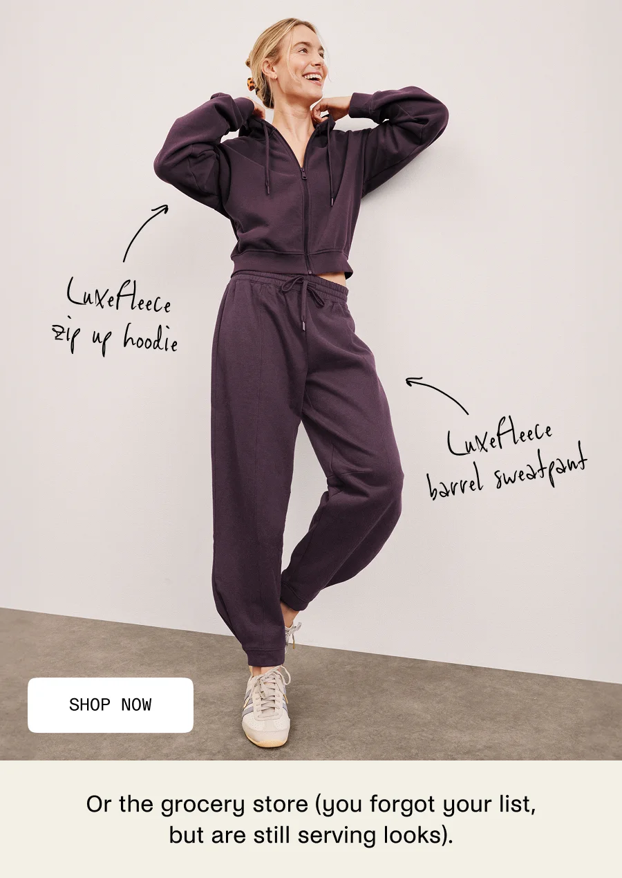 LuxeFleece Barrel Sweatpant in Eggplant Heather