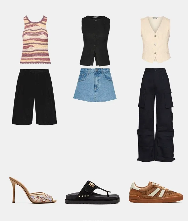 hannah top, wesley top, selene top, Ivana short, simona skirt, duo pant, priya heel, thona sandal, verdict sneaker