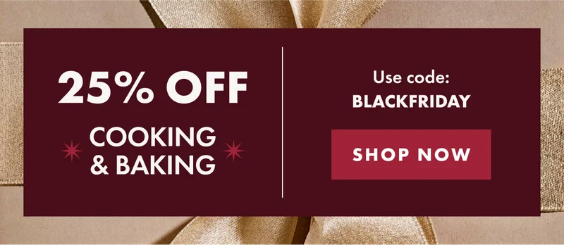 25 percent off cooking and baking