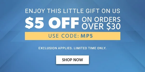 Enjoy This Little Gift On Us $5 Off On Orders Over $30 Use Code: MP5