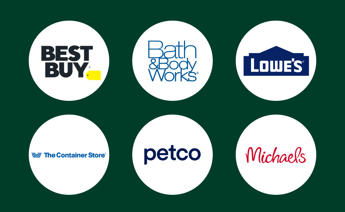 Best Buy | Bath & Body Works | Lowe's | The Container Store | Petco | Michaels
