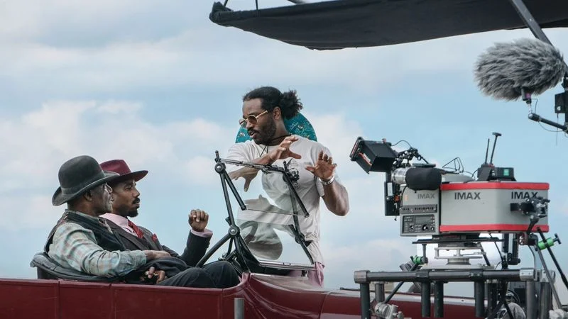 Ryan Coogler on the set of 'Sinners' with Delroy Lindo and Michael B. Jordan