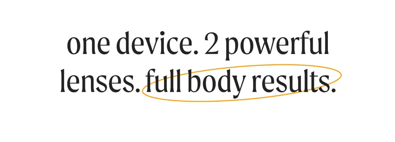 one device. 2 powerful lenses. full body results.