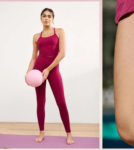 Spacedye Caught In The Midi High Waisted Legging in Sangria Heather