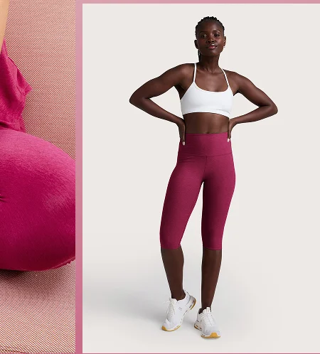 Spacedye Pedal Pusher High Waisted Legging in Sangria Heather