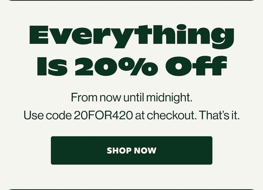 Everything is 20% OFF