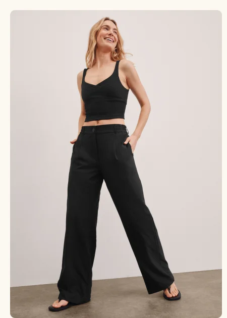 Status Wide Leg Trouser in Black