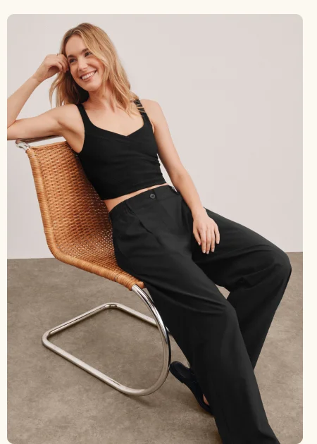 Status Wide Leg Trouser in Black