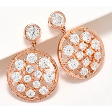 Diamonique x Kathy Levine Twinkle Circle Drop Earrings, Sterling Silver