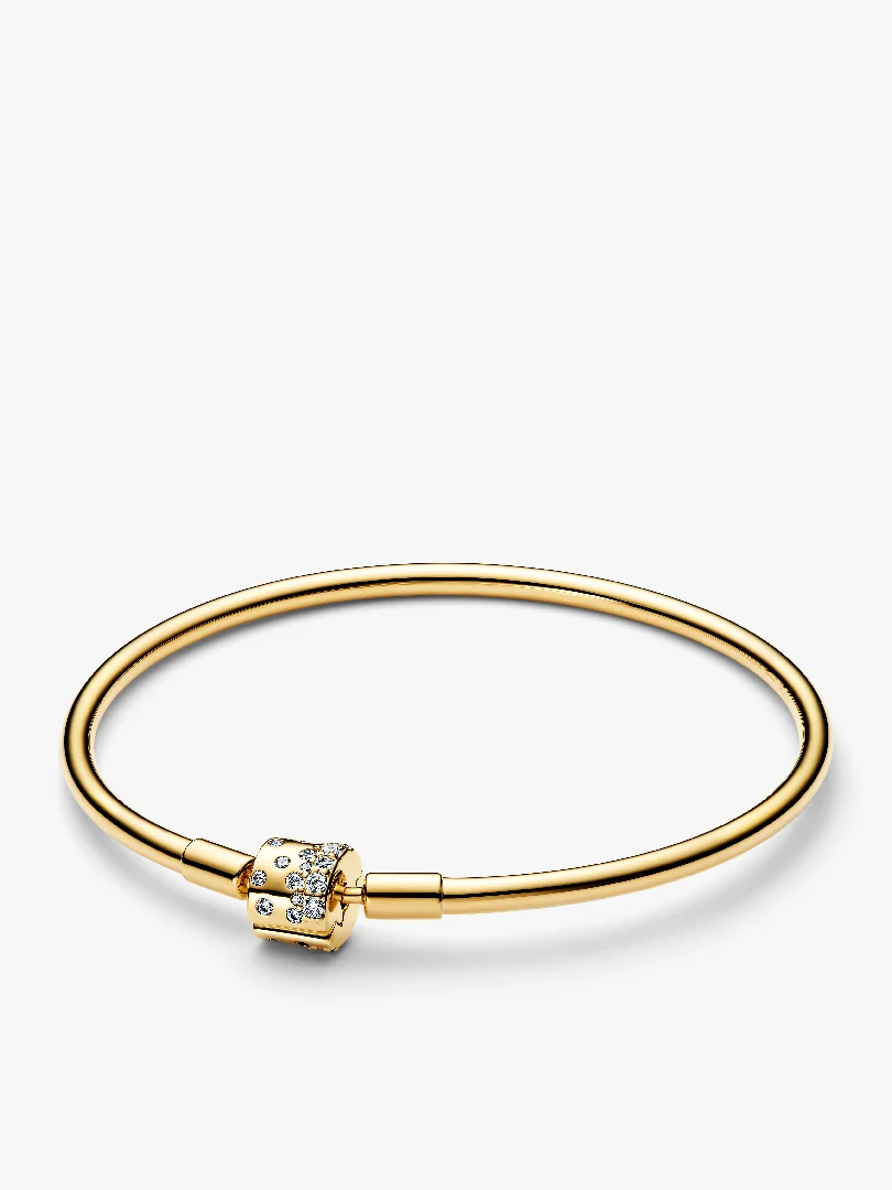 Sparkling Barrel Clasp Bangle