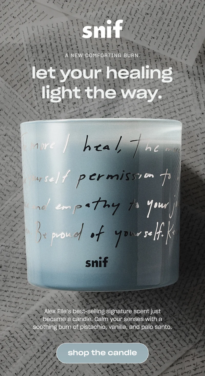 Alex Elle’s best-selling signature scent just became a candle. Calm your senses with a soothing burn of pistachio, vanilla, and palo santo.   [shop the candle]