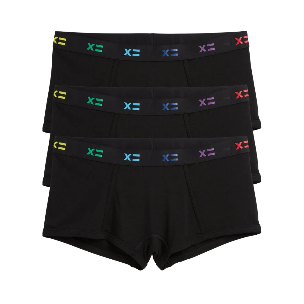 Image of Boy Shorts 3-Pack - TENCEL™ Modal Black X= Rainbow