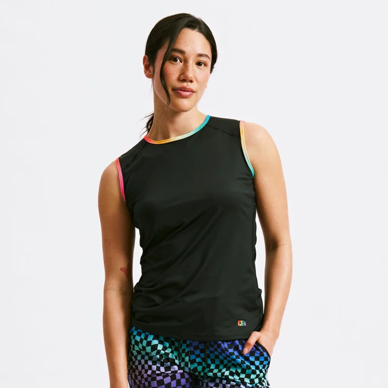 Image of Swim Tank - Black Rainbow Ombre