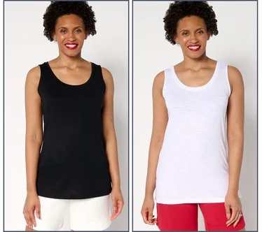 Belle by Kim Gravel Set of 2 Slub Knit Tanks