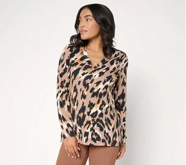 Belle by Kim Gravel TripleLuxe Knit Fierce & Femme V-Neck Top