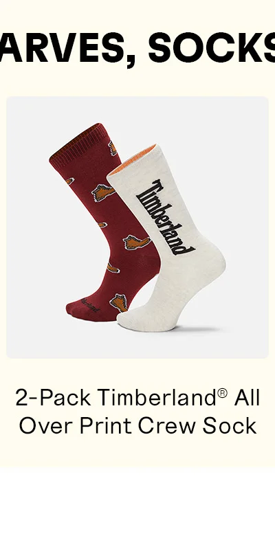 2-Pack Timberland All Over Print Crew Sock